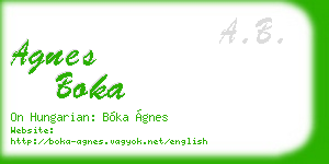 agnes boka business card